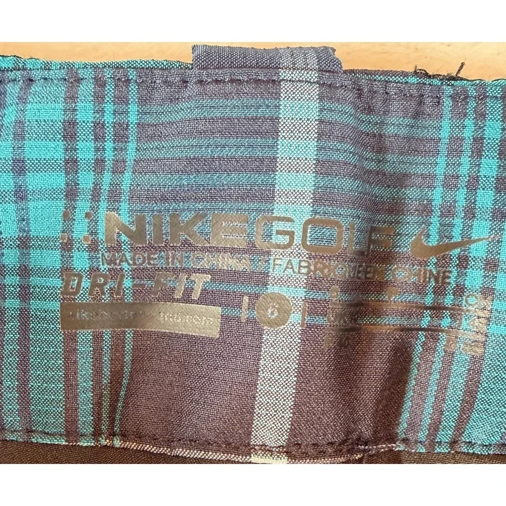 Nike Skort Women's Size 6 Blue‎ Turquoise Tartan Plaid Dri-Fit Golf Pickleball